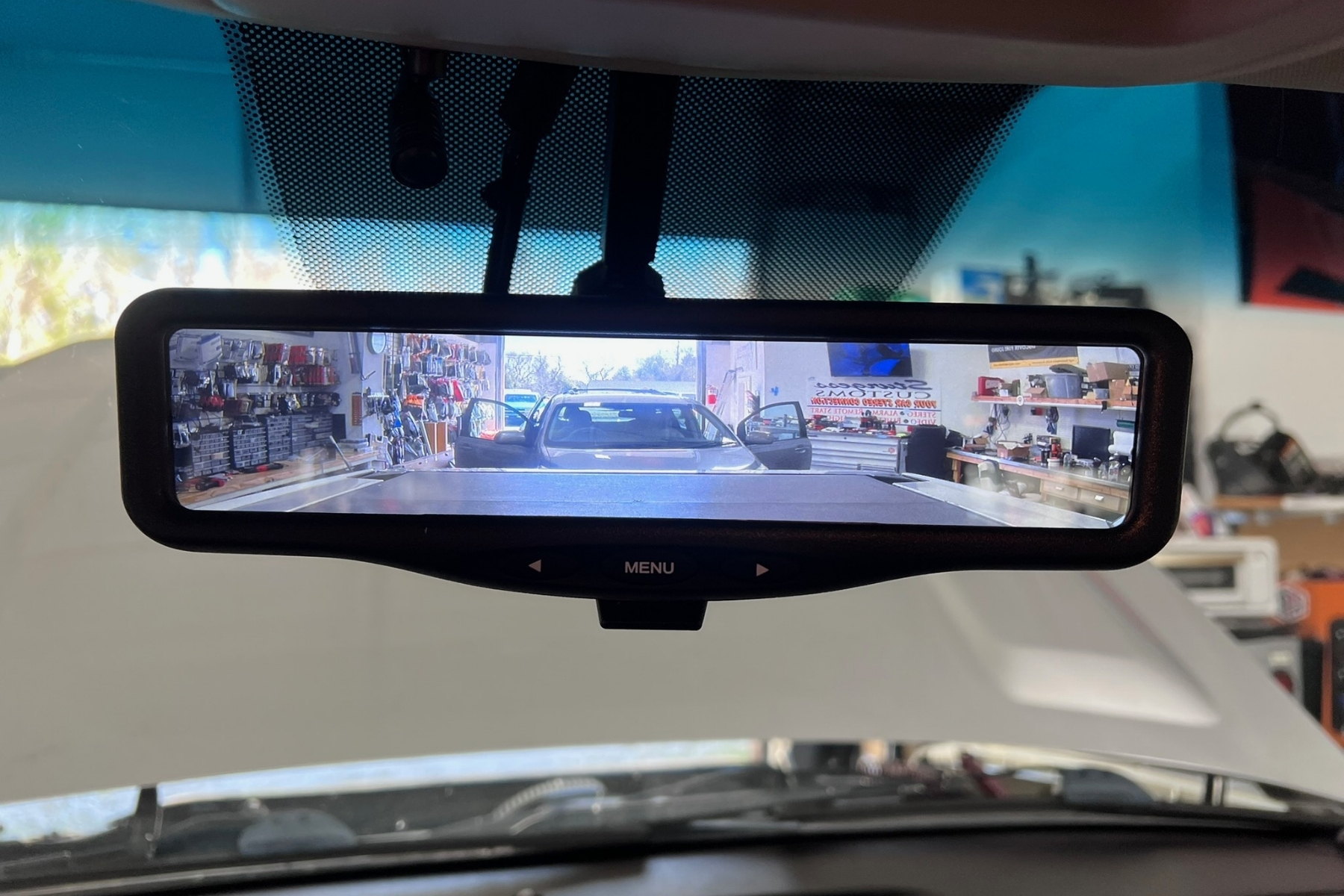 Camera feed readable on head unit during reverse — installed by Sturgess Customs