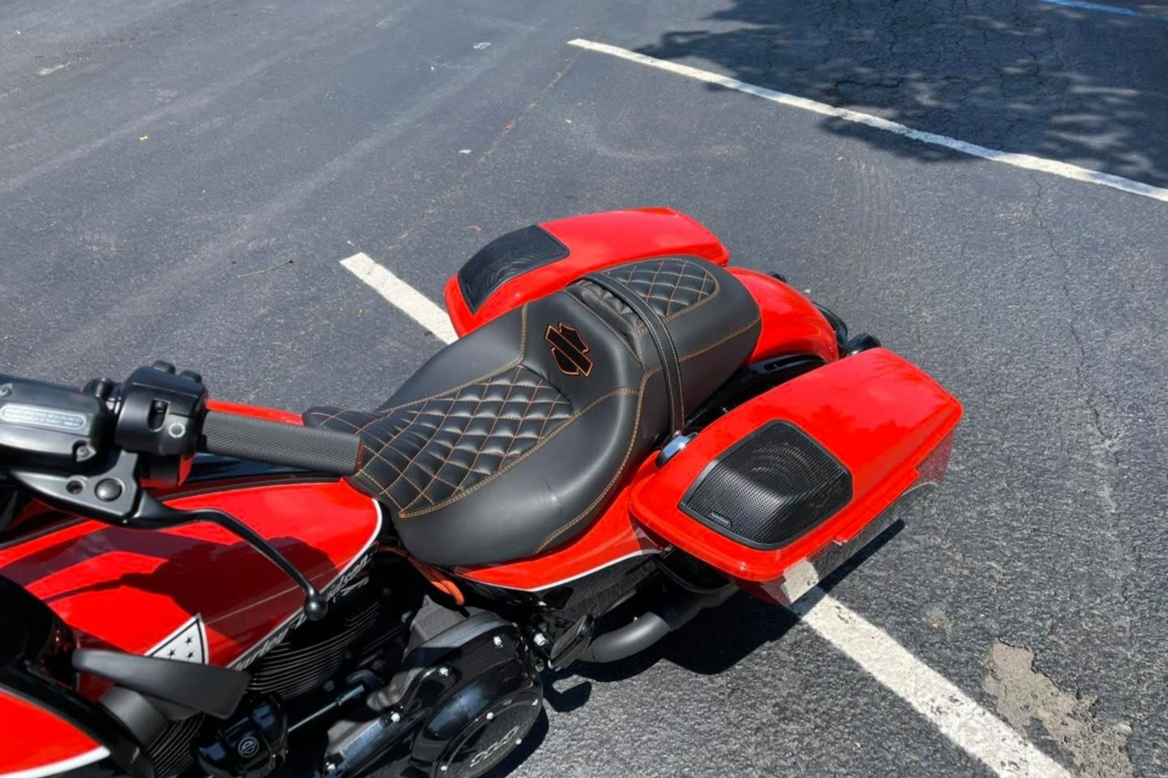 Saddlebag speaker install on a finished Harley touring build &mdash; installed by Sturgess Customs