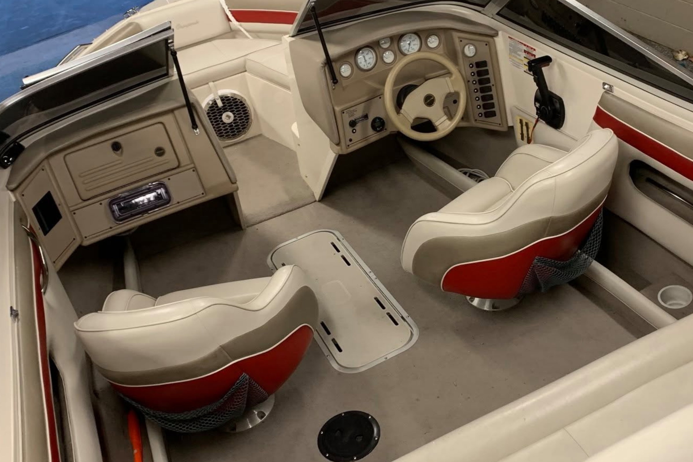 Helm with MFD + integrated audio source — installed by Sturgess Customs
