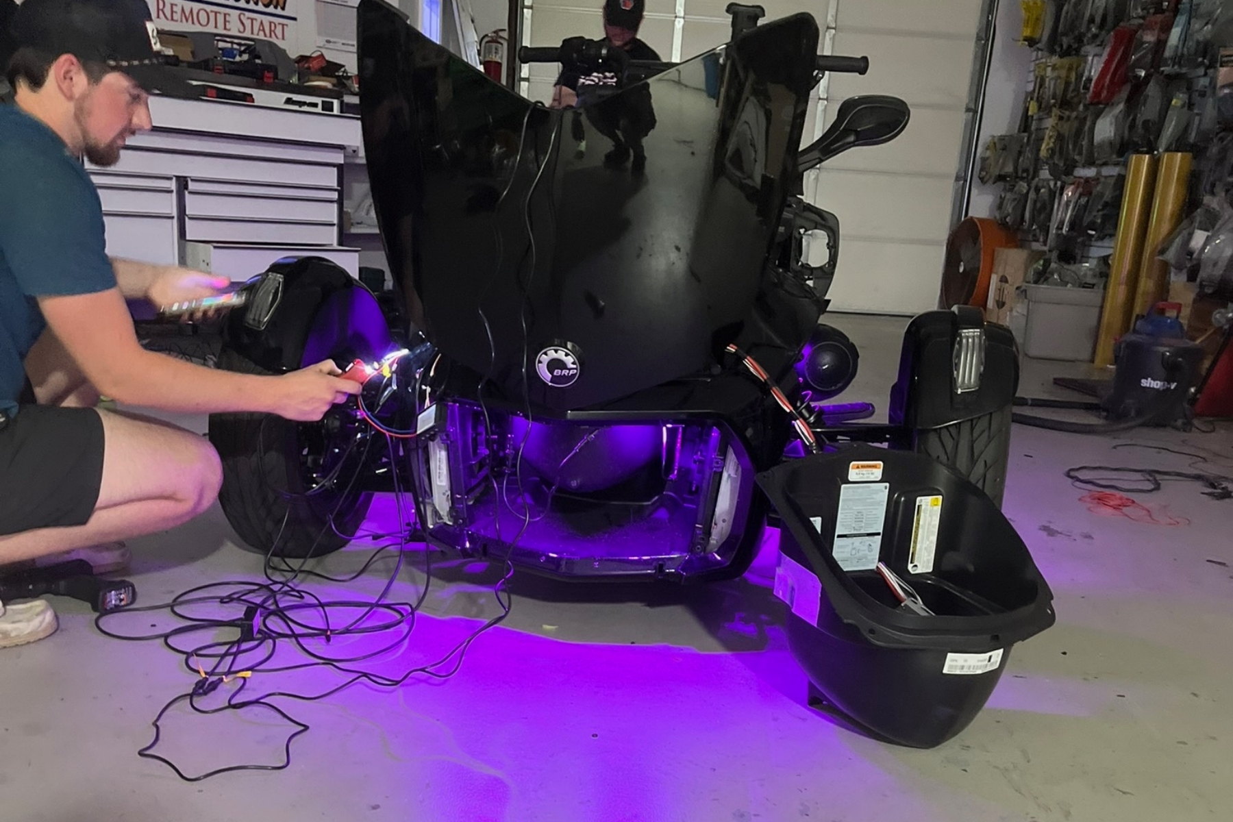 Accent and utility lighting fitted to a powersports vehicle — installed by Sturgess Customs